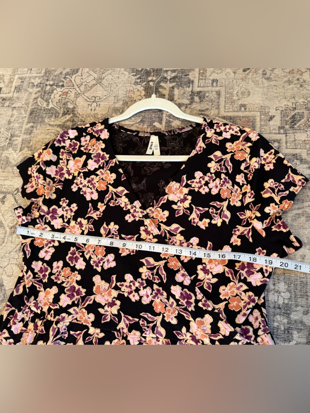 Pact Fit & Flare Crossover Organic Cotton, Floral Dress, Size XXL - Picture 8 of 11